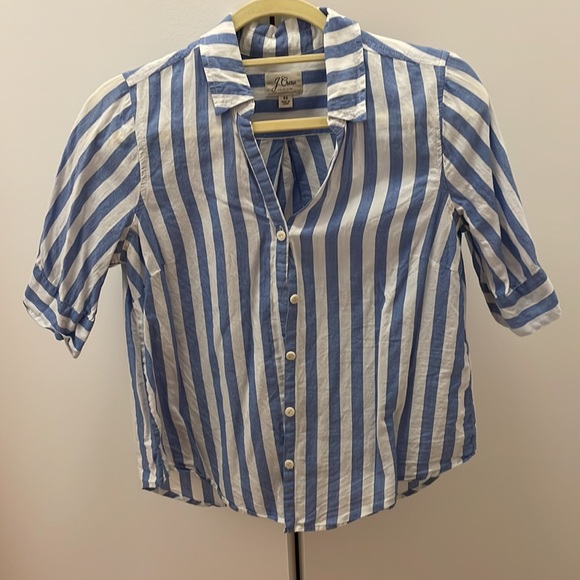 J. Crew Striped Short Sleeve Button-Up Shirt - Picture 2 of 4